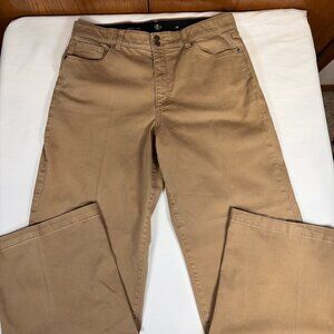 St John's Bay Stretch Waist Wide Leg Jeans Women's 16 Brown Cotton Blend